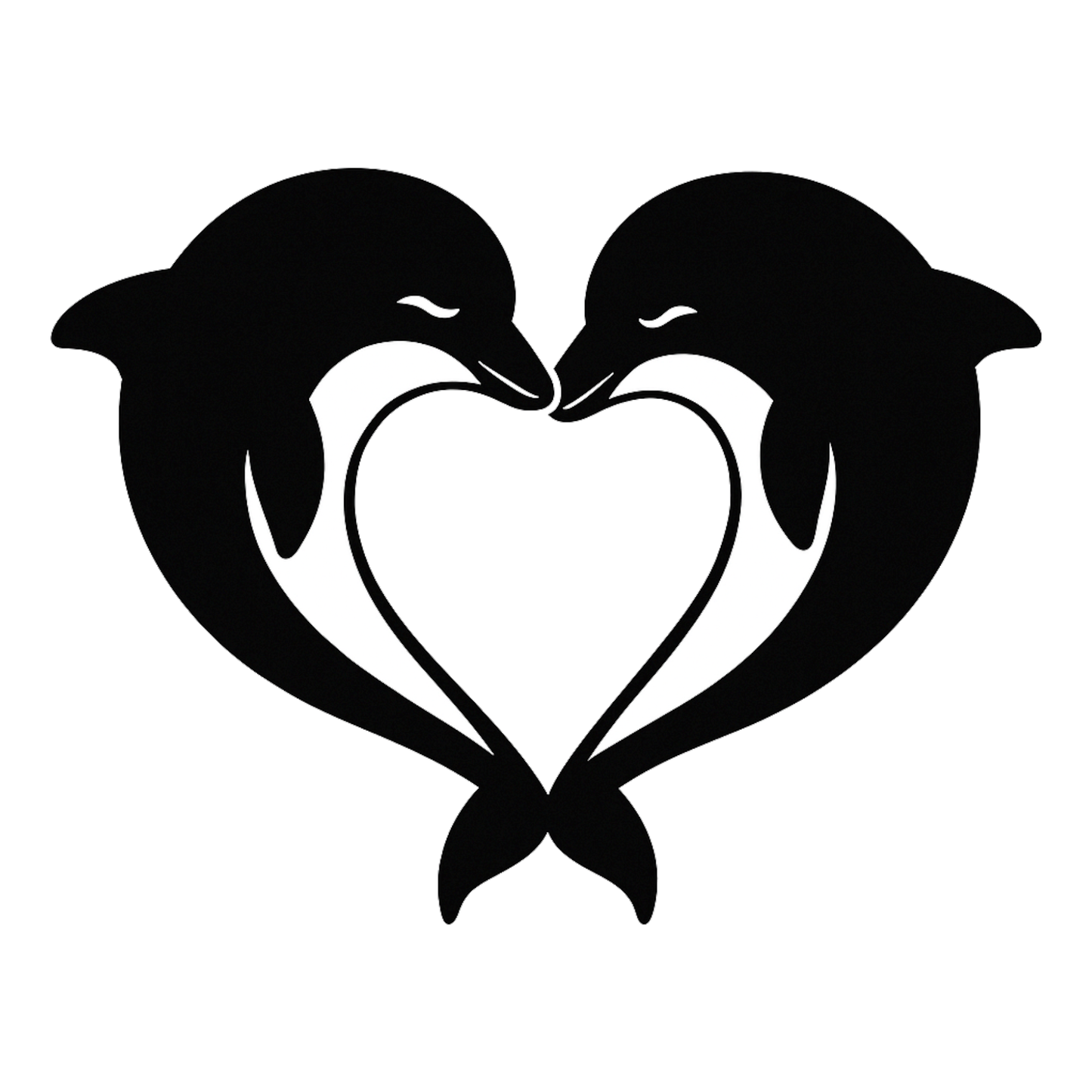 Smeeps Dolphin Couple Heart Sticker – 6.86 x 8.89 cm Car & Bike Vinyl Decal | Romantic Dolphin Love Design | Waterproof & Durable
