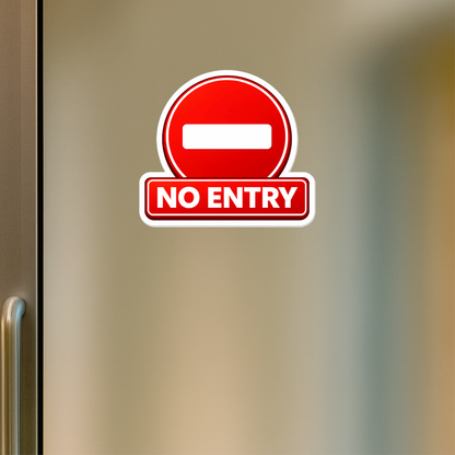 Smeeps No Entry Sign Sticker – 15.24 × 15.24 cm (6 × 6 Inch) Traffic Safety Vinyl Decal for Door & Wall | Waterproof UV Resistant Warning Sticker