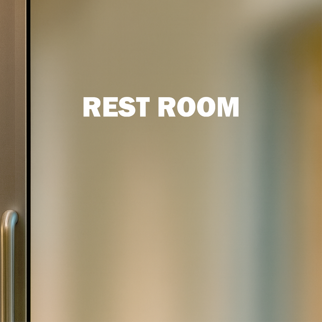 Smeeps Rest Room Door Sticker – 15 x 2 cm Premium Vinyl Label for Office, Shop & Home | Waterproof & Durable Door Signage