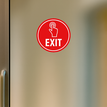 Smeeps EXIT Sticker – 11.43 x 11.43 cm Safety Sign Decal | Bold Red Warning Label | Waterproof & Durable Vinyl