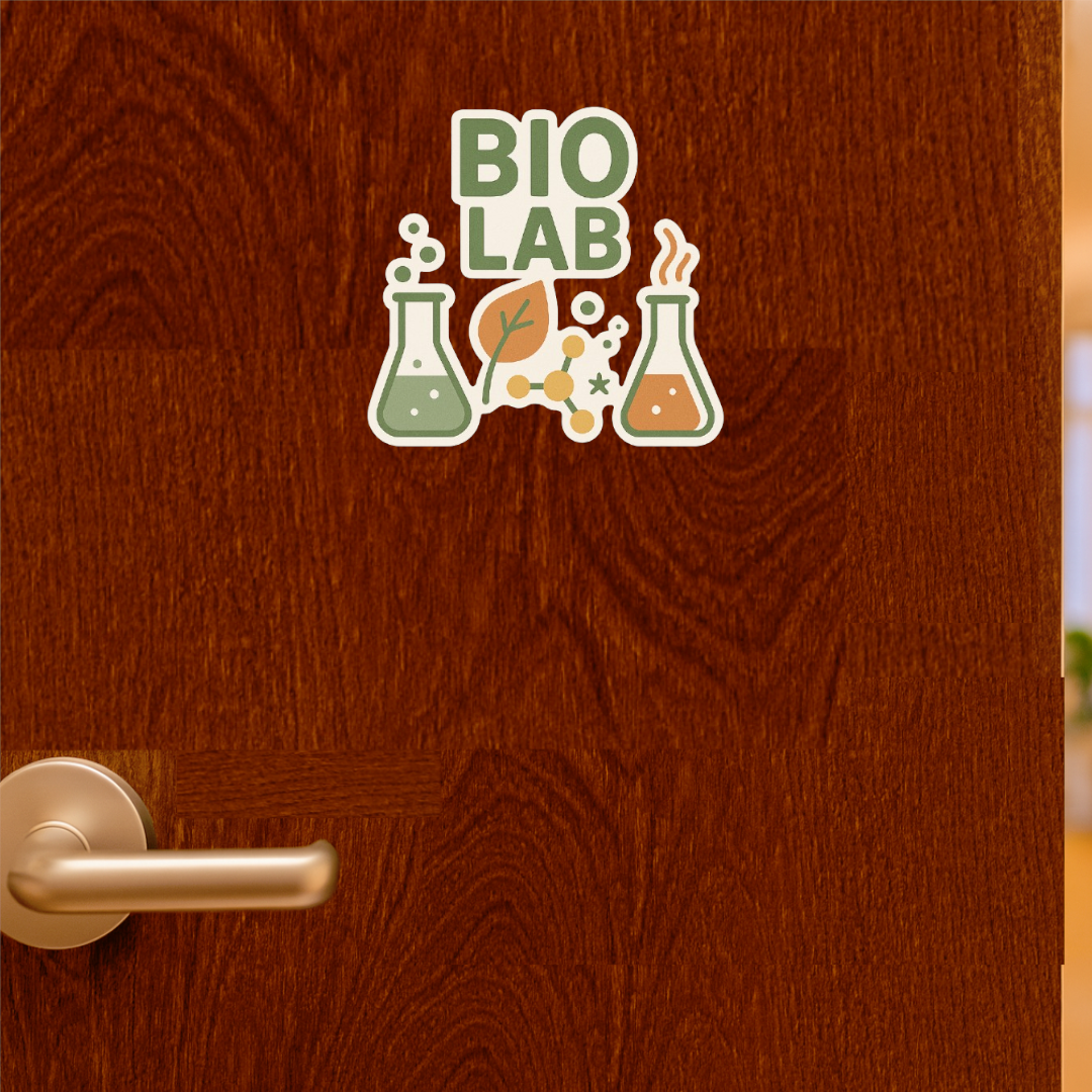 Smeeps Bio Lab Sticker – 10.16 x 10.67 cm Science Theme Vinyl Decal | Eco-Chemistry Design | Waterproof & Durable