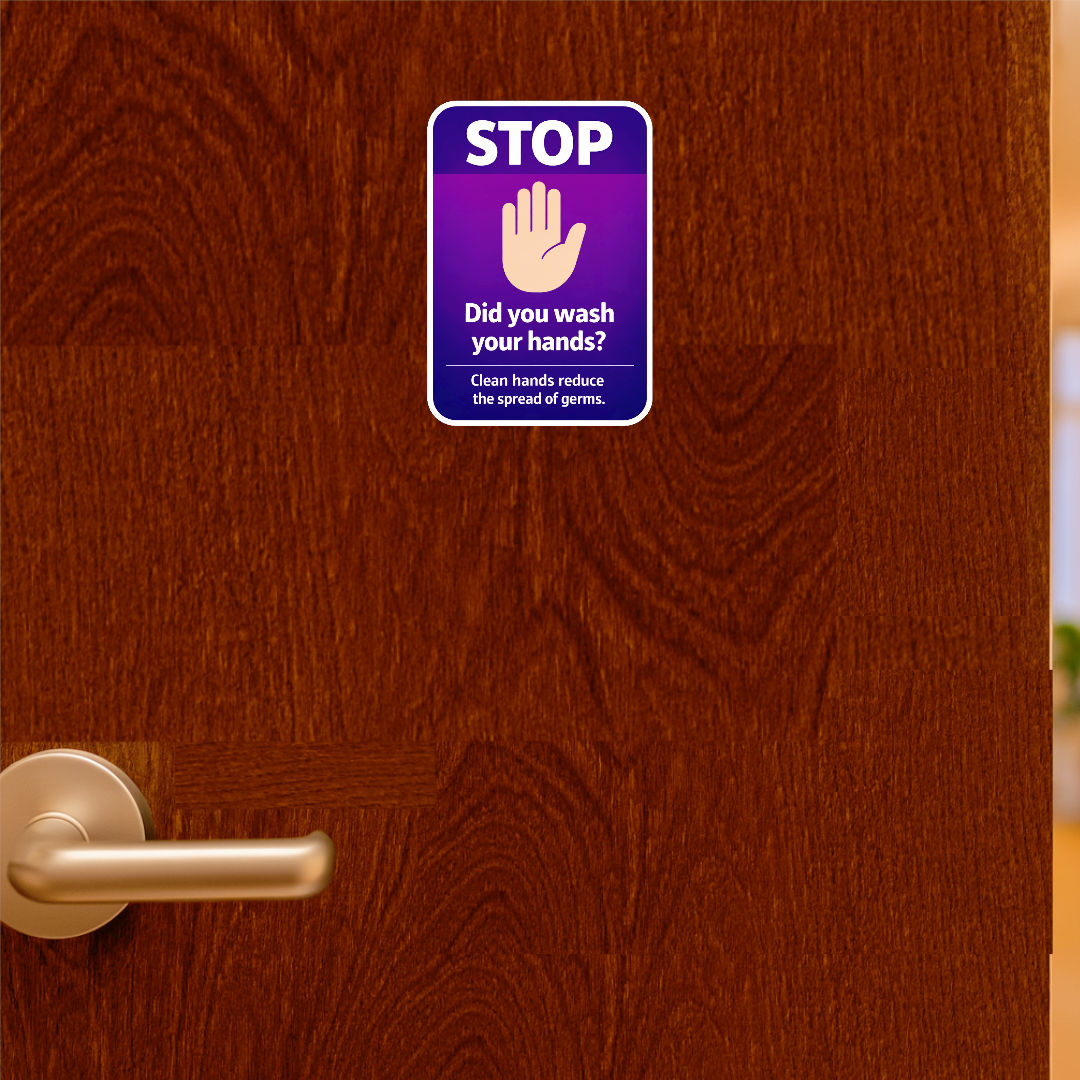 Smeeps Wash Your Hands Safety Sticker – 15.24 × 10.42 cm (6 × 4.1 Inch) Waterproof Hygiene Reminder Sticker for Washroom, Office, School & Hospital | UV Resistant | Wash Proof | Pack of 1