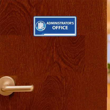 Smeeps Administrator’s Office Name Plate Sticker – 16.01 × 7.62 cm (6.3 × 3 Inch) Professional Office Door Vinyl Label | Waterproof UV Resistant Wash Proof