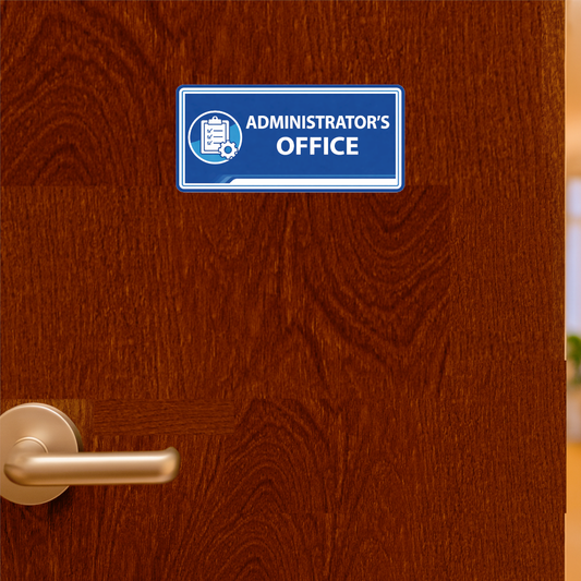 Smeeps Administrator’s Office Name Plate Sticker – 16.01 × 7.62 cm (6.3 × 3 Inch) Professional Office Door Vinyl Label | Waterproof UV Resistant Wash Proof