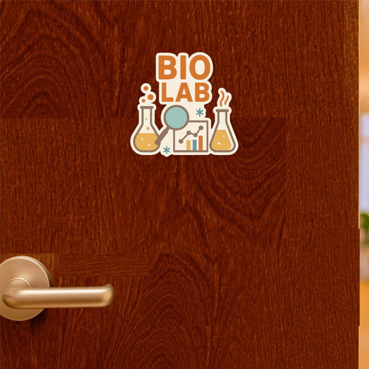 Smeeps Bio Lab Sticker – 10.16 x 9.66 cm Science Research Vinyl Decal | Lab Flasks & Analytics Theme | Waterproof & Durable