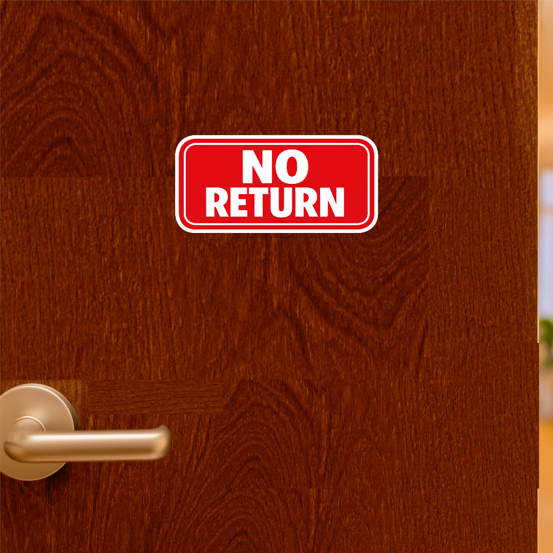 Smeeps No Return Sticker – 14 × 6.61 cm (5.5 × 2.6 Inch) Waterproof Vinyl Shop Sign | Retail Policy Warning Sticker | UV Resistant Washproof Door & Counter Decal | Pack of 1