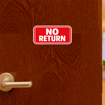Smeeps No Return Sticker – 14 × 6.61 cm (5.5 × 2.6 Inch) Waterproof Vinyl Shop Sign | Retail Policy Warning Sticker | UV Resistant Washproof Door & Counter Decal | Pack of 1