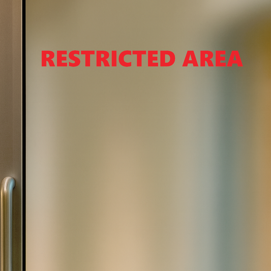 Smeeps Restricted Area Sticker – 3 x 41.4 cm Safety Warning Vinyl Decal | Bold Red Notice Sign | Waterproof and Durable Material