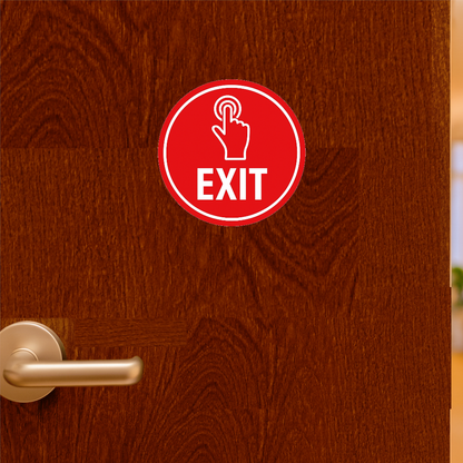 Smeeps EXIT Sticker – 11.43 x 11.43 cm Safety Sign Decal | Bold Red Warning Label | Waterproof & Durable Vinyl
