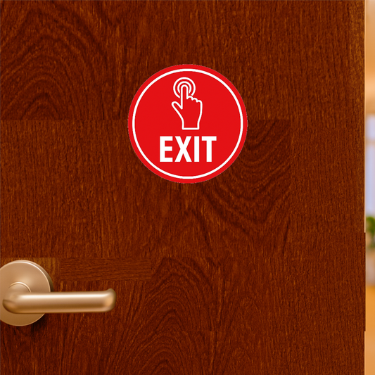 Smeeps EXIT Sticker – 11.43 x 11.43 cm Safety Sign Decal | Bold Red Warning Label | Waterproof & Durable Vinyl
