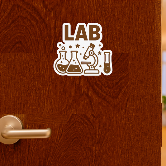 Smeeps LAB Sticker – 9.15 x 10.16 cm Science Lab Vinyl Decal | Microscopes & Beakers Design | Waterproof & Durable