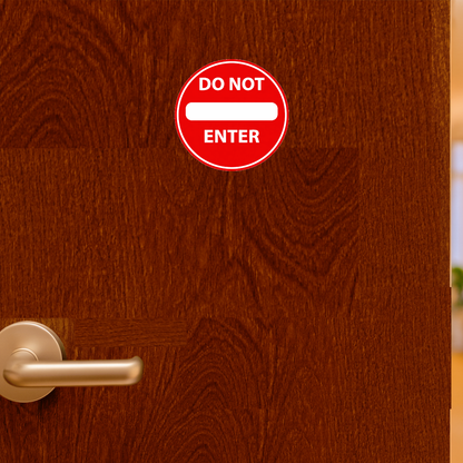 Smeeps Do Not Enter Safety Sign Sticker – 15.50 × 15.24 cm (6.1 × 6 Inch) Round No Entry Prohibition Vinyl Sign | Waterproof UV Resistant Wash Proof Durable