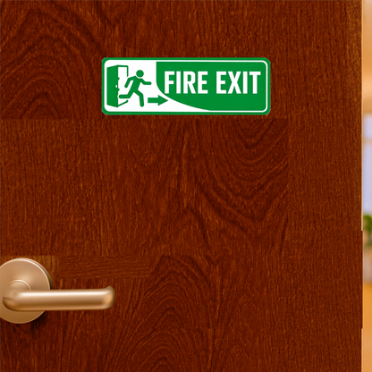 Smeeps Fire Exit Right Arrow Safety Sign Sticker – 21.85 × 7.62 cm (8.6 × 3 Inch) Emergency Exit Direction Vinyl Label | Waterproof UV Resistant Wash Proof Durable