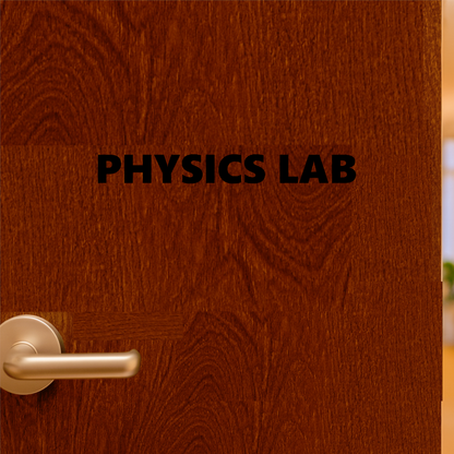 Smeeps Physics Lab Sticker – 26.8 x 3 cm Classroom Door Label | School Laboratory Vinyl Decal | Waterproof & Durable Signage Sticker