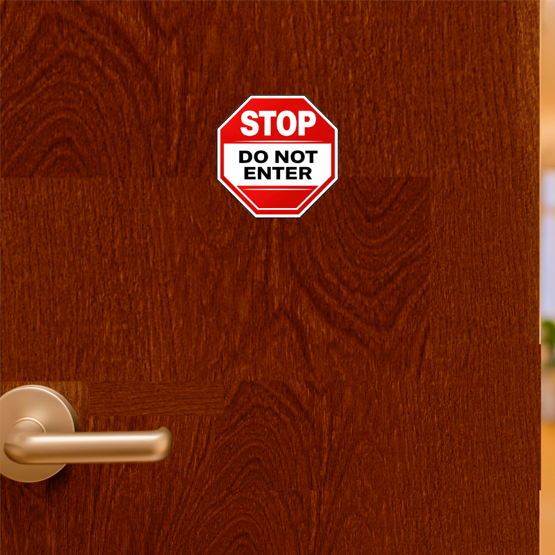 Smeeps Stop Do Not Enter Safety Sign Sticker – 12.7 × 12.7 cm (5 × 5 Inch) Octagon No Entry Warning Vinyl Sign | Waterproof UV Resistant Wash Proof Durable