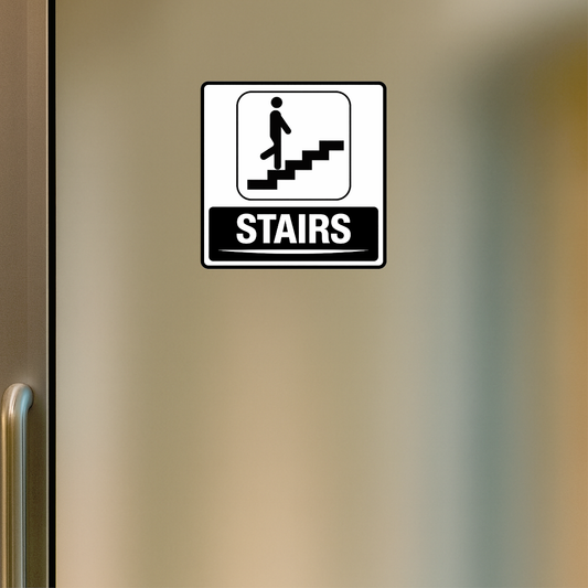 Smeeps Stairs Sticker – 12.7 × 12.7 cm (5 × 5 Inch) Staircase Direction Vinyl Sign | Waterproof UV Resistant Wash Proof Durable