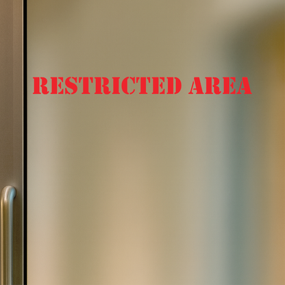 Smeeps Restricted Area Sticker – 37.7 x 3 cm Safety Warning Vinyl Decal | High-Visibility Red Text | Waterproof & Durable