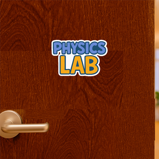 Smeeps Physics Lab Sticker – 7.62 x 11.43 cm Classroom Door & Wall Vinyl Decal | Colorful Science Theme | Waterproof & Durable