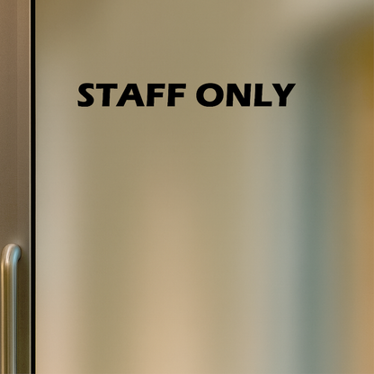 Smeeps Staff Only Sticker – 28 x 3 cm Door Safety Sign | Bold Black Text Vinyl Decal for Offices, Shops & Workspaces | Waterproof & Durable