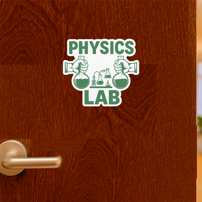 Smeeps Physics Lab Sticker – 10.16 x 11.18 cm Classroom Door & Wall Vinyl Decal | Science Equipment Theme | Waterproof & Durable