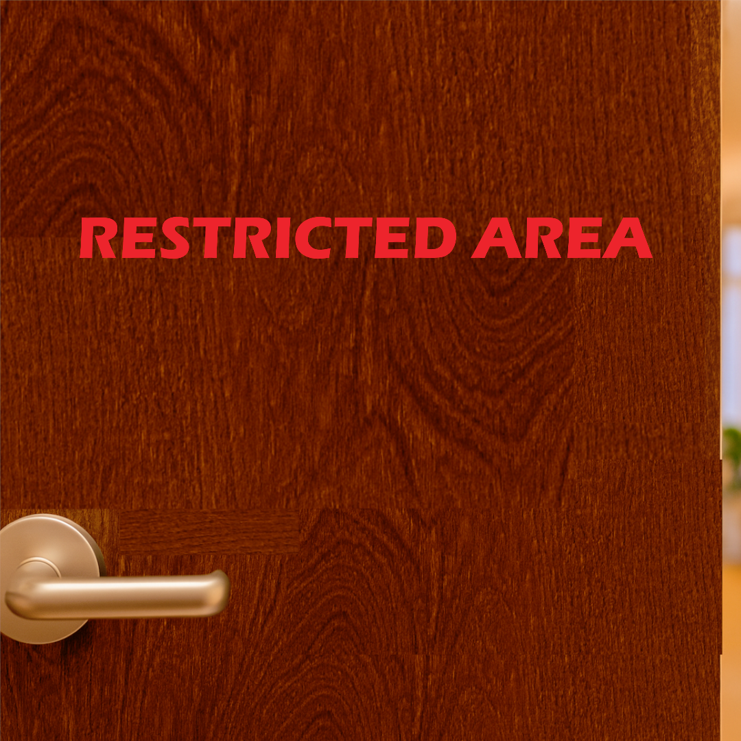 Smeeps Restricted Area Sticker – 3 x 41.4 cm Safety Warning Decal | Bold Red Text | Waterproof & Durable Vinyl Label