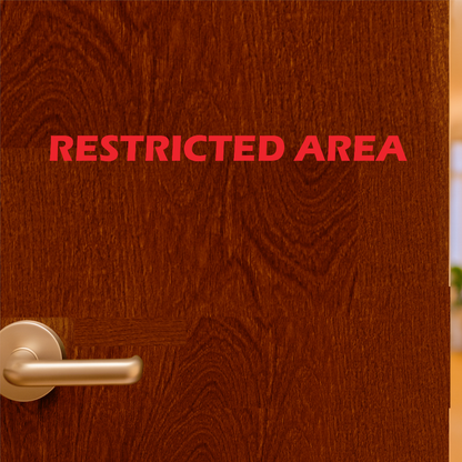 Smeeps Restricted Area Sticker – 3 x 41.4 cm Safety Warning Decal | Bold Red Text | Waterproof & Durable Vinyl Label
