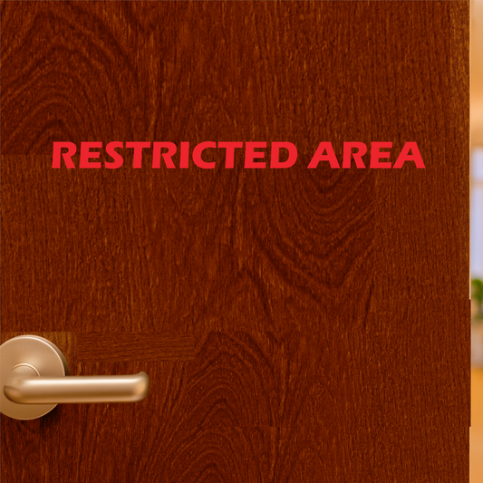 Smeeps Restricted Area Sticker – 3 x 41.4 cm Safety Warning Decal | Bold Red Text | Waterproof & Durable Vinyl Label