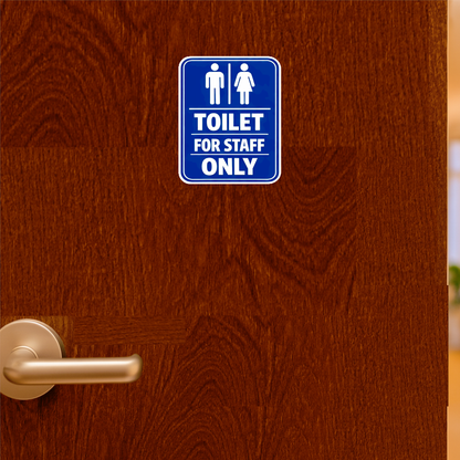 Smeeps Toilet for Staff Only Sticker – 17.78 × 14.23 cm (7 × 5.6 Inch) Waterproof Vinyl Staff Washroom Sign Board | UV Resistant Wash Proof Office Toilet Notice Sticker | Pack of 1
