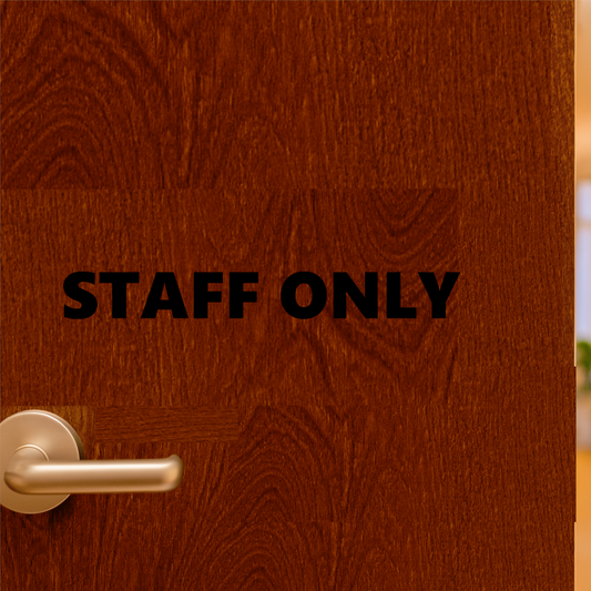Smeeps STAFF ONLY Sticker – 25.2 x 3 cm Door & Wall Safety Sign | Bold Black Vinyl Notice Label | Waterproof & Durable