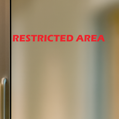 Smeeps Restricted Area Sticker – 3 x 41.4 cm Safety Warning Decal | Bold Red Text | Waterproof & Durable Vinyl Label