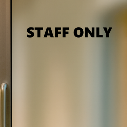 Smeeps STAFF ONLY Sticker – 25.2 x 3 cm Door & Wall Safety Sign | Bold Black Vinyl Notice Label | Waterproof & Durable