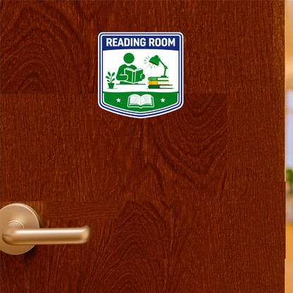 Smeeps Reading Room Sticker – 12.7 × 12.7 cm (5 × 5 Inch) Premium Vinyl Decal | Study & Library Reading Room Sign Design | Waterproof UV Resistant Wash Proof | Pack of 1