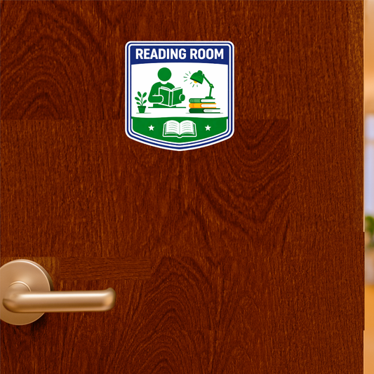 Smeeps Reading Room Sticker – 12.7 × 12.7 cm (5 × 5 Inch) Premium Vinyl Decal | Study & Library Reading Room Sign Design | Waterproof UV Resistant Wash Proof | Pack of 1