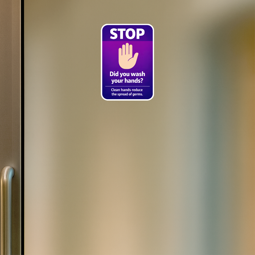 Smeeps Wash Your Hands Safety Sticker – 15.24 × 10.42 cm (6 × 4.1 Inch) Waterproof Hygiene Reminder Sticker for Washroom, Office, School & Hospital | UV Resistant | Wash Proof | Pack of 1