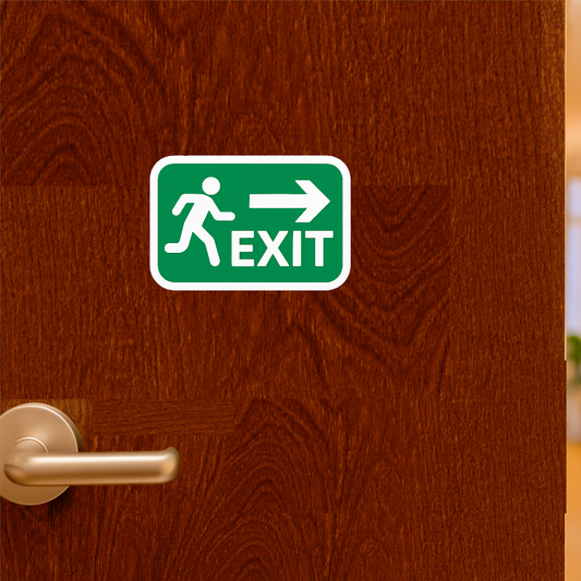 Smeeps Exit Right Arrow Sticker – 12.7 x 19.05 cm Emergency Direction Sign | Green Safety Decal | Waterproof & Durable Vinyl
