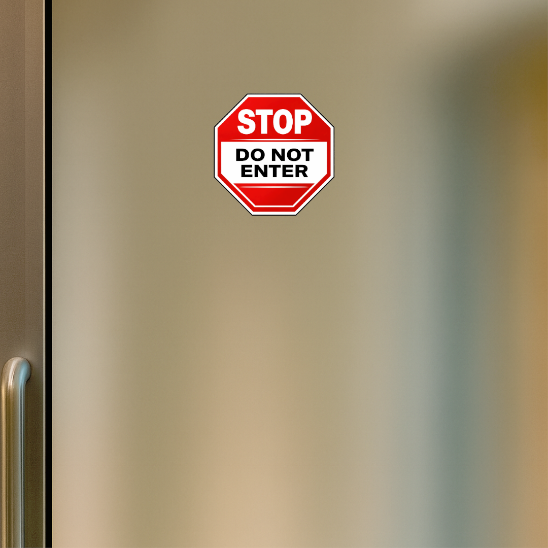 Smeeps Stop Do Not Enter Safety Sign Sticker – 12.7 × 12.7 cm (5 × 5 Inch) Octagon No Entry Warning Vinyl Sign | Waterproof UV Resistant Wash Proof Durable