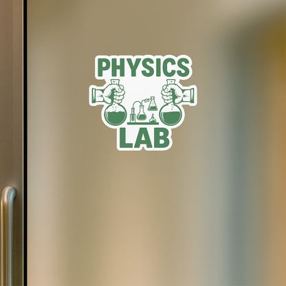 Smeeps Physics Lab Sticker – 10.16 x 11.18 cm Classroom Door & Wall Vinyl Decal | Science Equipment Theme | Waterproof & Durable