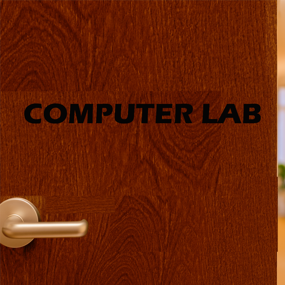 Smeeps Computer Lab Sticker – 35.48 x 3 cm Bold Door Sign Label | Waterproof & Durable Vinyl Decal for Schools, Colleges & Offices