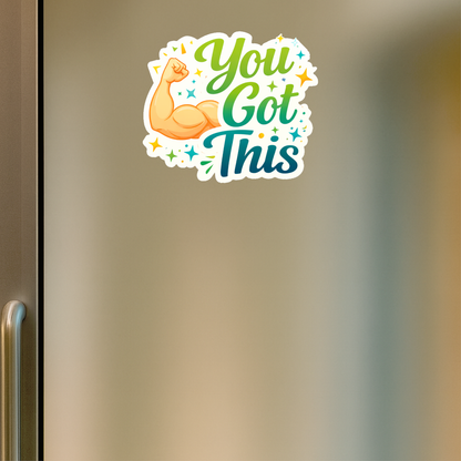 Smeeps You Got This Sticker – 10.16 × 8.89 cm (4 × 3.5 Inch) Motivational Quote Vinyl Sticker | Waterproof UV Resistant Wash Proof Durable