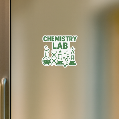 Smeeps Chemistry Lab Sticker – 10.16 x 11.18 cm Science Theme Vinyl Decal | Beakers, DNA & Molecule Design | Waterproof & Durable