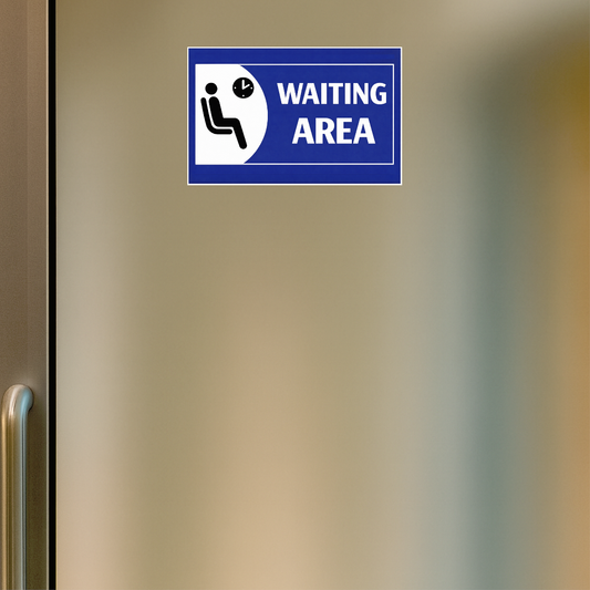 Smeeps Waiting Area Sticker – 15.24 × 10.16 cm (6 × 4 Inch) Reception & Hospital Waiting Zone Vinyl Sign | Waterproof UV Resistant Wash Proof Durable