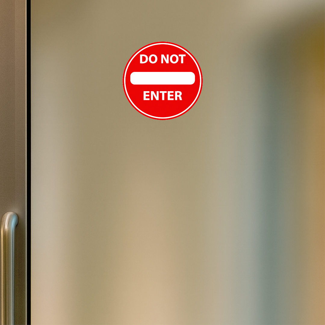 Smeeps Do Not Enter Safety Sign Sticker – 15.50 × 15.24 cm (6.1 × 6 Inch) Round No Entry Prohibition Vinyl Sign | Waterproof UV Resistant Wash Proof Durable