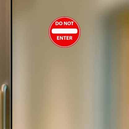 Smeeps Do Not Enter Safety Sign Sticker – 15.50 × 15.24 cm (6.1 × 6 Inch) Round No Entry Prohibition Vinyl Sign | Waterproof UV Resistant Wash Proof Durable