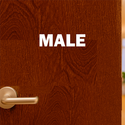Smeeps Male Sticker – 5.7 x 1.5 cm White Text Vinyl Label | Waterproof, Durable Washroom Door Sign