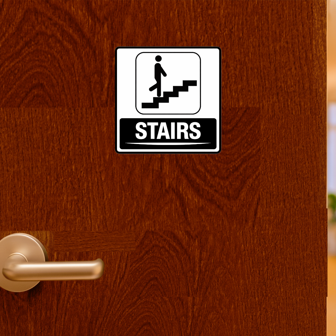 Smeeps Stairs Sticker – 12.7 × 12.7 cm (5 × 5 Inch) Staircase Direction Vinyl Sign | Waterproof UV Resistant Wash Proof Durable