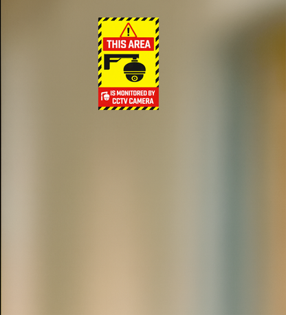 Smeeps This Area Is Monitored by CCTV Camera Warning Sticker – 20.32 × 13.21 cm (8 × 5.2 Inch) Surveillance Security Vinyl Sign | Waterproof UV Resistant Wash Proof Durable