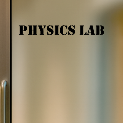 Smeeps Physics Lab Sticker – 26.5 x 3 cm Science Laboratory Door & Wall Label | Bold Black Vinyl Decal | Waterproof & Durable Signage