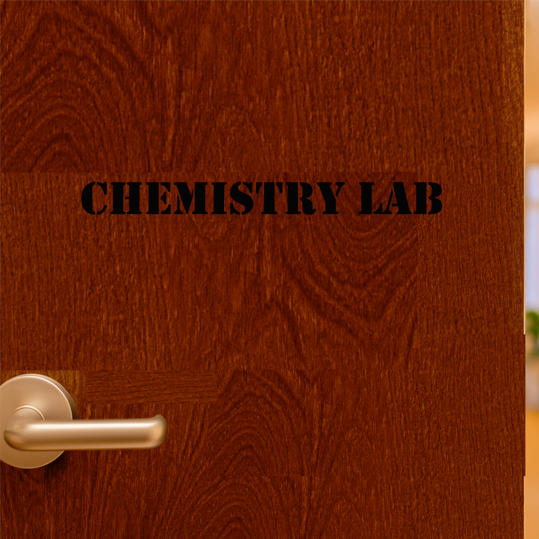 Smeeps Chemistry Lab Sticker – 32.8 × 3 cm Science Laboratory Door Label | Waterproof & UV-Resistant Vinyl Sign
