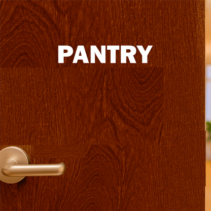 Smeeps Pantry Door Sticker – 9.3 x 1.7 cm White Text Vinyl Label | Waterproof, Wash-Proof & Durable Kitchen/Office Signage
