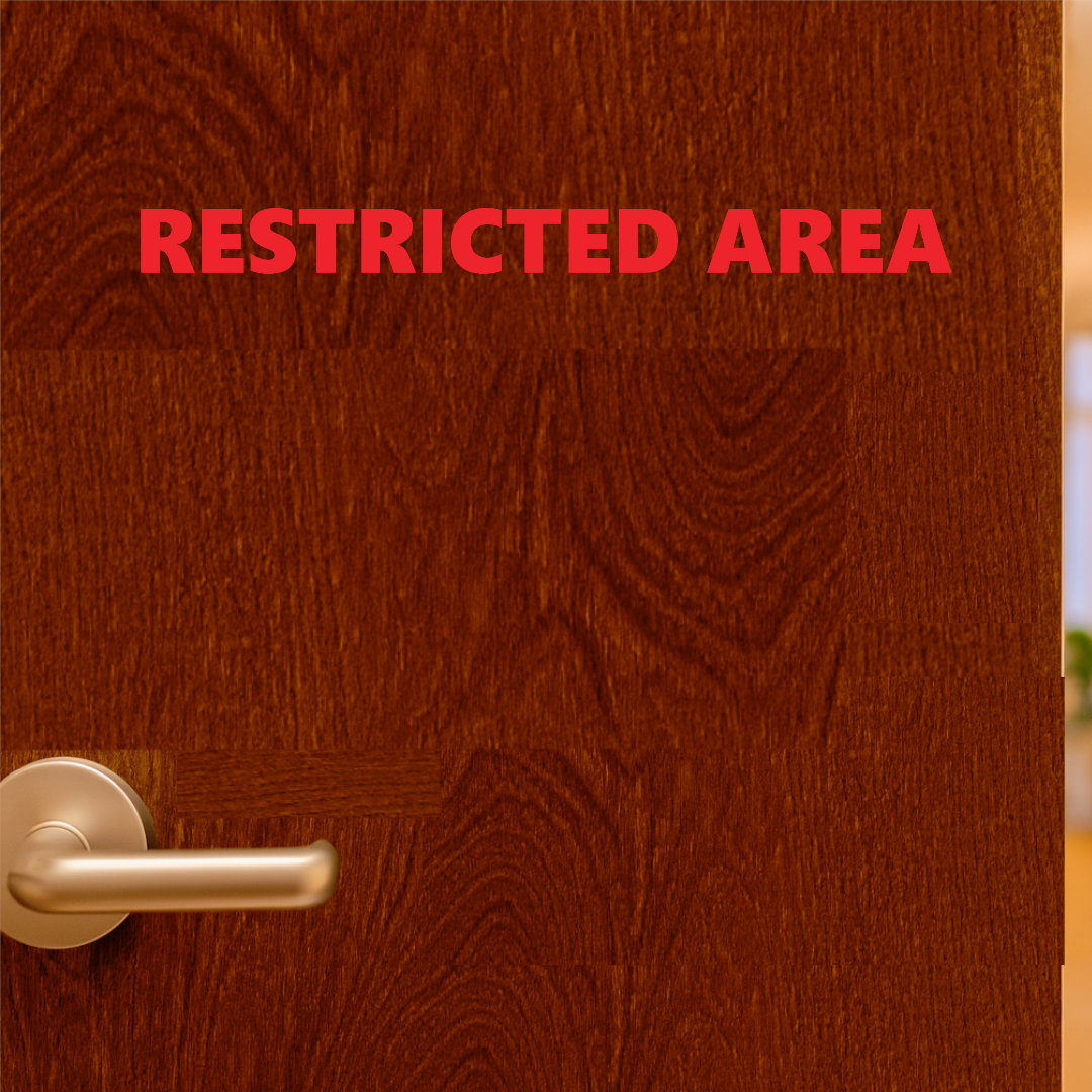 Smeeps Restricted Area Sticker – 3 x 41.4 cm Safety Warning Vinyl Decal | Bold Red Notice Sign | Waterproof and Durable Material